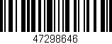 Código de barras (EAN, GTIN, SKU, ISBN): '47298646'