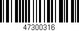 Código de barras (EAN, GTIN, SKU, ISBN): '47300316'
