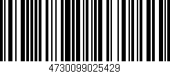Código de barras (EAN, GTIN, SKU, ISBN): '4730099025429'