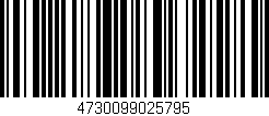 Código de barras (EAN, GTIN, SKU, ISBN): '4730099025795'