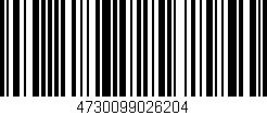 Código de barras (EAN, GTIN, SKU, ISBN): '4730099026204'