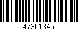Código de barras (EAN, GTIN, SKU, ISBN): '47301345'