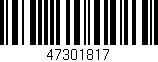 Código de barras (EAN, GTIN, SKU, ISBN): '47301817'