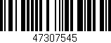 Código de barras (EAN, GTIN, SKU, ISBN): '47307545'