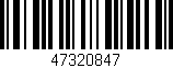 Código de barras (EAN, GTIN, SKU, ISBN): '47320847'