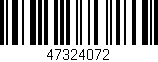 Código de barras (EAN, GTIN, SKU, ISBN): '47324072'
