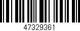 Código de barras (EAN, GTIN, SKU, ISBN): '47329361'