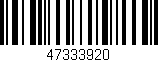 Código de barras (EAN, GTIN, SKU, ISBN): '47333920'