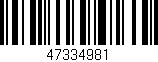 Código de barras (EAN, GTIN, SKU, ISBN): '47334981'