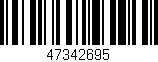 Código de barras (EAN, GTIN, SKU, ISBN): '47342695'