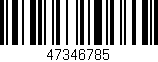 Código de barras (EAN, GTIN, SKU, ISBN): '47346785'