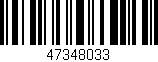Código de barras (EAN, GTIN, SKU, ISBN): '47348033'