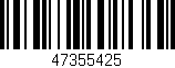 Código de barras (EAN, GTIN, SKU, ISBN): '47355425'