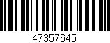 Código de barras (EAN, GTIN, SKU, ISBN): '47357645'