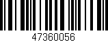 Código de barras (EAN, GTIN, SKU, ISBN): '47360056'
