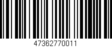 Código de barras (EAN, GTIN, SKU, ISBN): '47362770011'