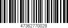 Código de barras (EAN, GTIN, SKU, ISBN): '47362770028'