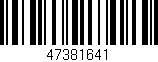 Código de barras (EAN, GTIN, SKU, ISBN): '47381641'