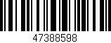 Código de barras (EAN, GTIN, SKU, ISBN): '47388598'