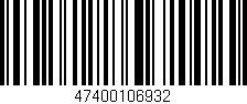 Código de barras (EAN, GTIN, SKU, ISBN): '47400106932'