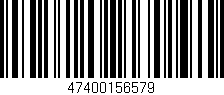 Código de barras (EAN, GTIN, SKU, ISBN): '47400156579'