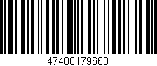 Código de barras (EAN, GTIN, SKU, ISBN): '47400179660'
