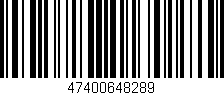 Código de barras (EAN, GTIN, SKU, ISBN): '47400648289'