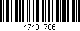 Código de barras (EAN, GTIN, SKU, ISBN): '47401706'