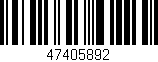 Código de barras (EAN, GTIN, SKU, ISBN): '47405892'
