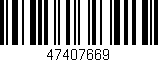 Código de barras (EAN, GTIN, SKU, ISBN): '47407669'