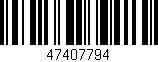 Código de barras (EAN, GTIN, SKU, ISBN): '47407794'