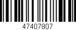 Código de barras (EAN, GTIN, SKU, ISBN): '47407807'