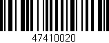 Código de barras (EAN, GTIN, SKU, ISBN): '47410020'