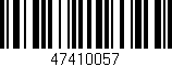 Código de barras (EAN, GTIN, SKU, ISBN): '47410057'