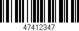 Código de barras (EAN, GTIN, SKU, ISBN): '47412347'