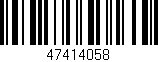 Código de barras (EAN, GTIN, SKU, ISBN): '47414058'