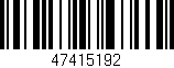 Código de barras (EAN, GTIN, SKU, ISBN): '47415192'