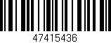 Código de barras (EAN, GTIN, SKU, ISBN): '47415436'