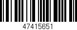 Código de barras (EAN, GTIN, SKU, ISBN): '47415651'