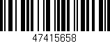 Código de barras (EAN, GTIN, SKU, ISBN): '47415658'