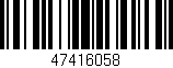 Código de barras (EAN, GTIN, SKU, ISBN): '47416058'