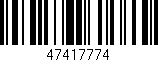 Código de barras (EAN, GTIN, SKU, ISBN): '47417774'