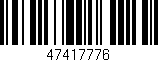 Código de barras (EAN, GTIN, SKU, ISBN): '47417776'