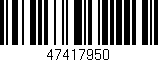 Código de barras (EAN, GTIN, SKU, ISBN): '47417950'