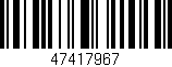 Código de barras (EAN, GTIN, SKU, ISBN): '47417967'