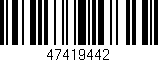 Código de barras (EAN, GTIN, SKU, ISBN): '47419442'