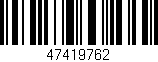 Código de barras (EAN, GTIN, SKU, ISBN): '47419762'