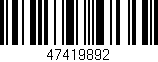 Código de barras (EAN, GTIN, SKU, ISBN): '47419892'