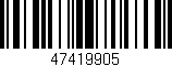 Código de barras (EAN, GTIN, SKU, ISBN): '47419905'