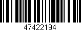 Código de barras (EAN, GTIN, SKU, ISBN): '47422194'